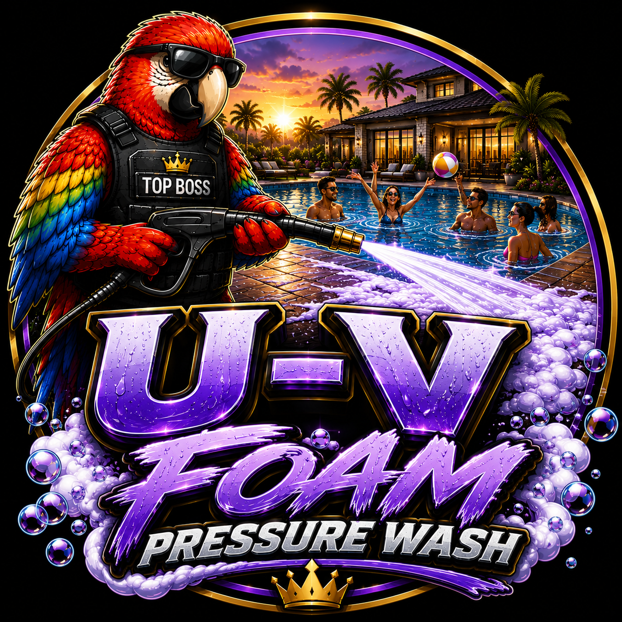 UV-foam pressure wash